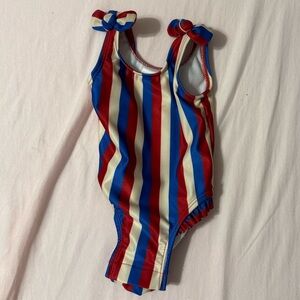 NWOT Cat & Jack Red, Blue, and White Striped Swimsuit